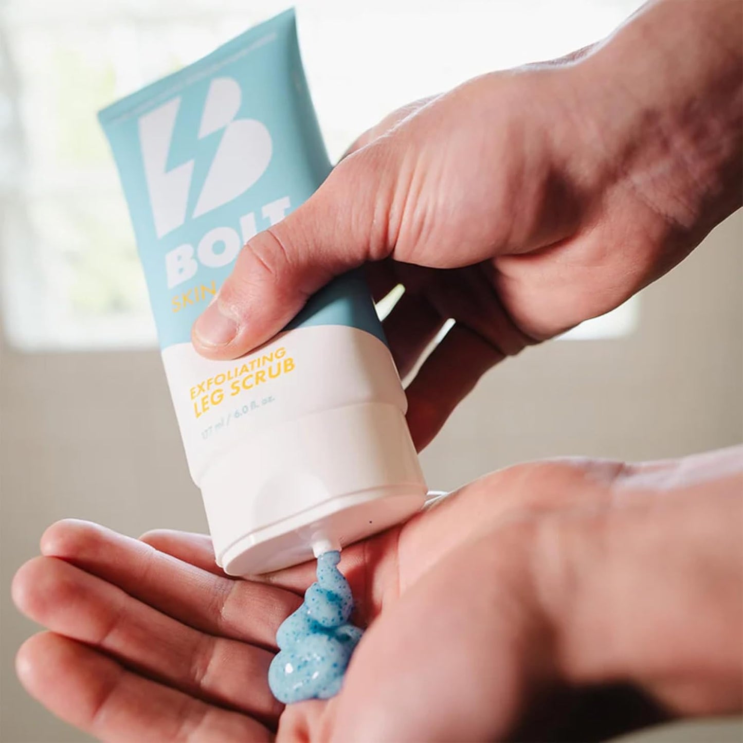 Exfoliating Leg Scrub for Men with Bamboo & Coconut Extract - Fights Ingrown Hairs and Dead Skin Buildup for a Smoother Shave - Aloe Vera & Pumice Formula - 6 Fl Oz