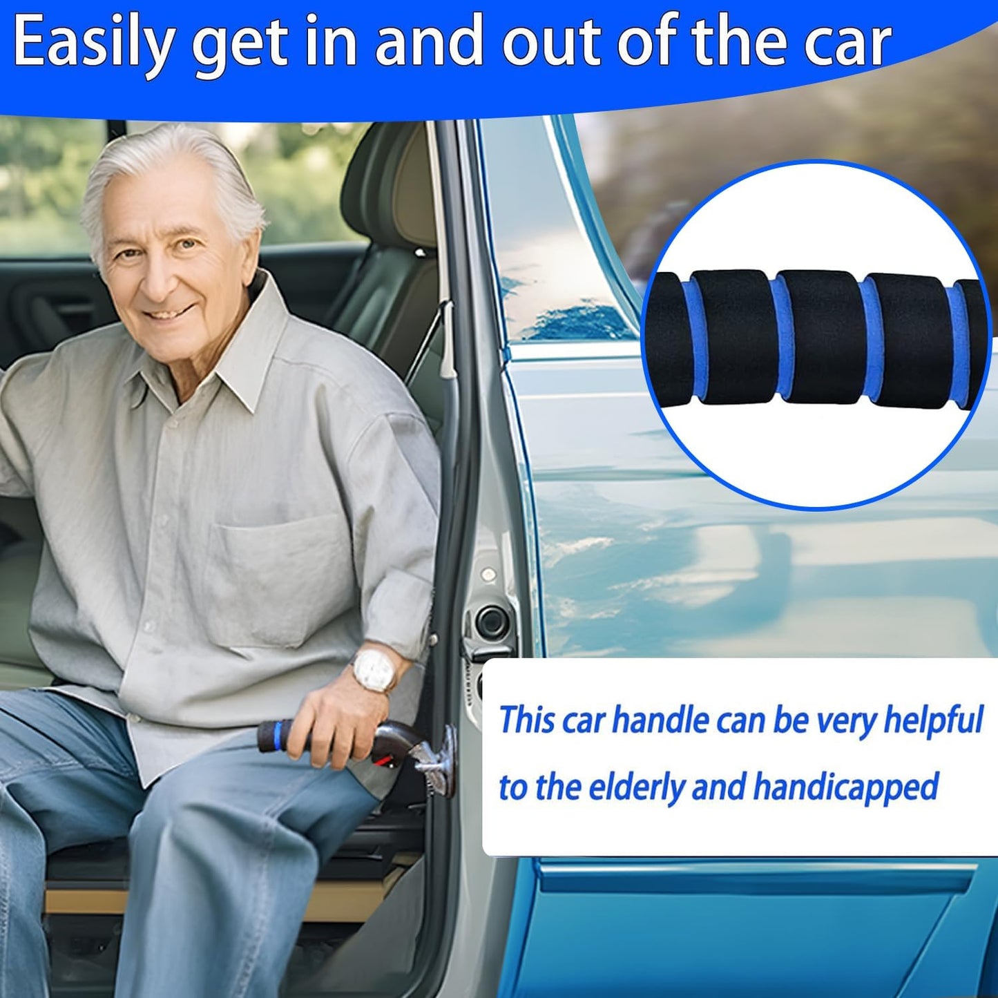 Car Door Handle for Elderly Car Assist Support Handle Multifunction Car Door Latch Bar for Seniors and Handicapped