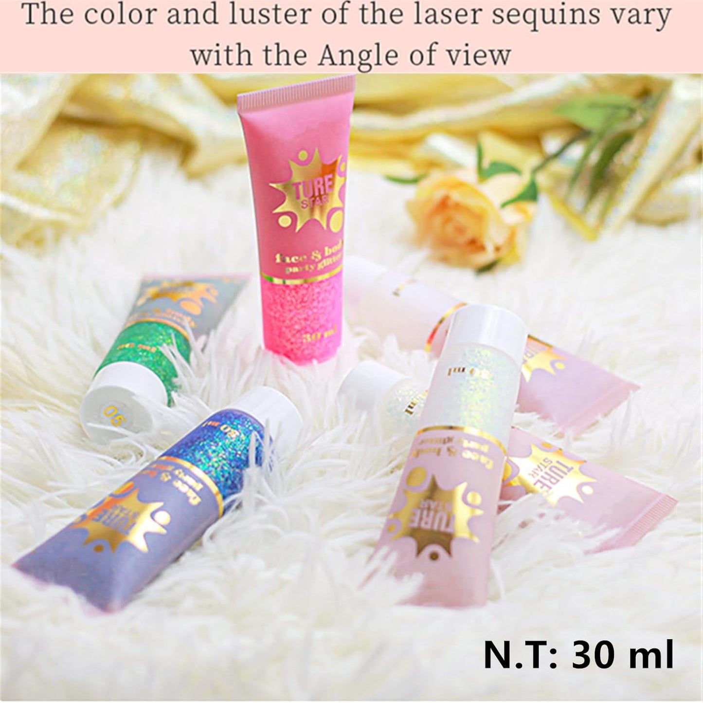 Go Ho Chameleon Purple Body Glitter Gel,Color Changing Purple Face Glitter,Holographic Fine Chunky Sequins Glitters,Reflective Sparkly Festival Rave Accessories