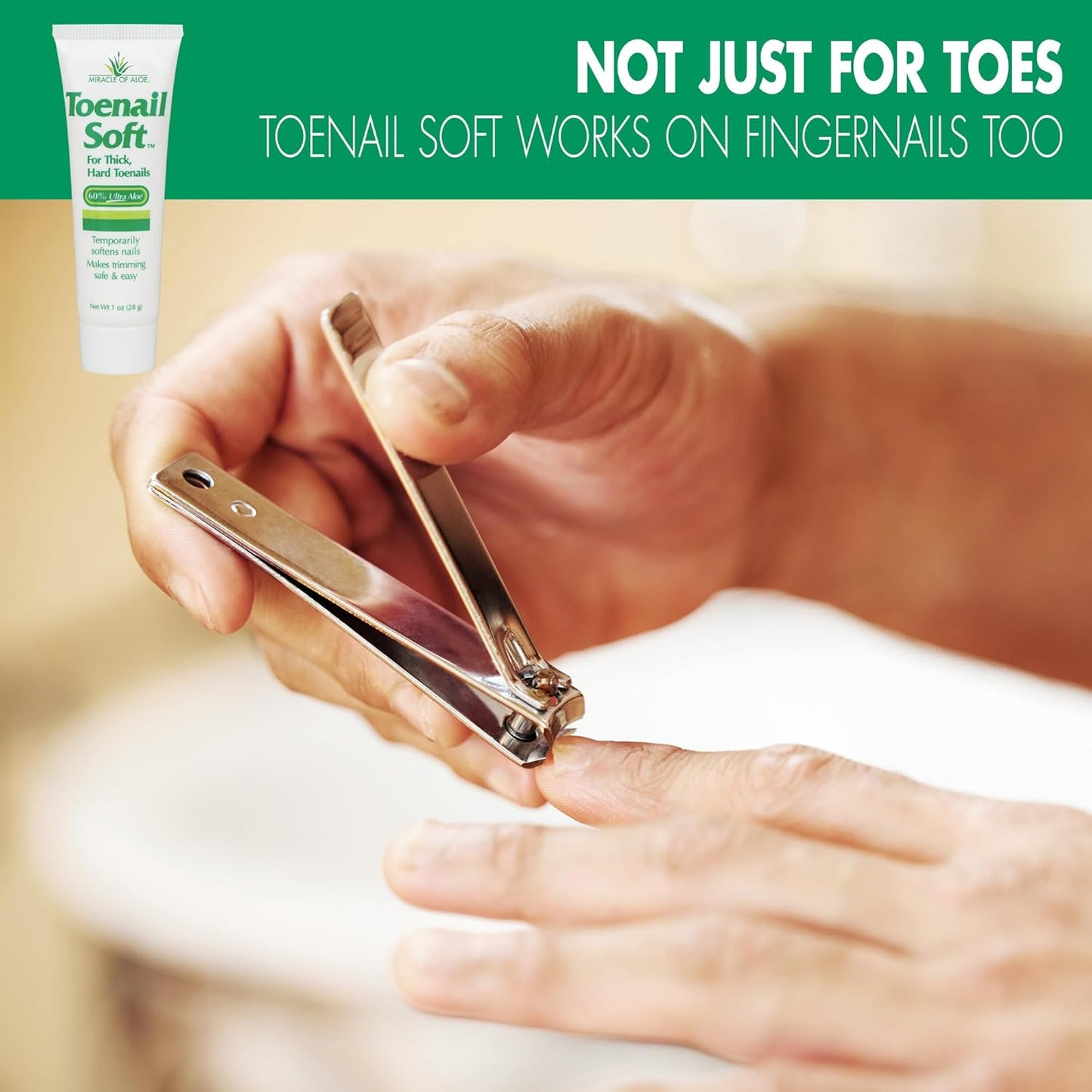 Toenail Softener for Thick Hard Toenails - Safe for Seniors & All Ages - Fast-Acting Toenail Softening Cream - Ingrown Toenail Treatment - Non Greasy Nail Cream Formulated with Natural Aloe Vera, 1 oz
