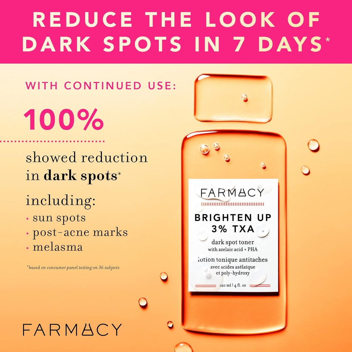 Farmacy 3% TXA Toner for Face - Brightening Face Toner for Oily Skin - Liquid Exfoliant with Azelaic Acid + 5% PHA to Target Visible Dullness + Help Reduce Uneven Skin Tone (120ml)