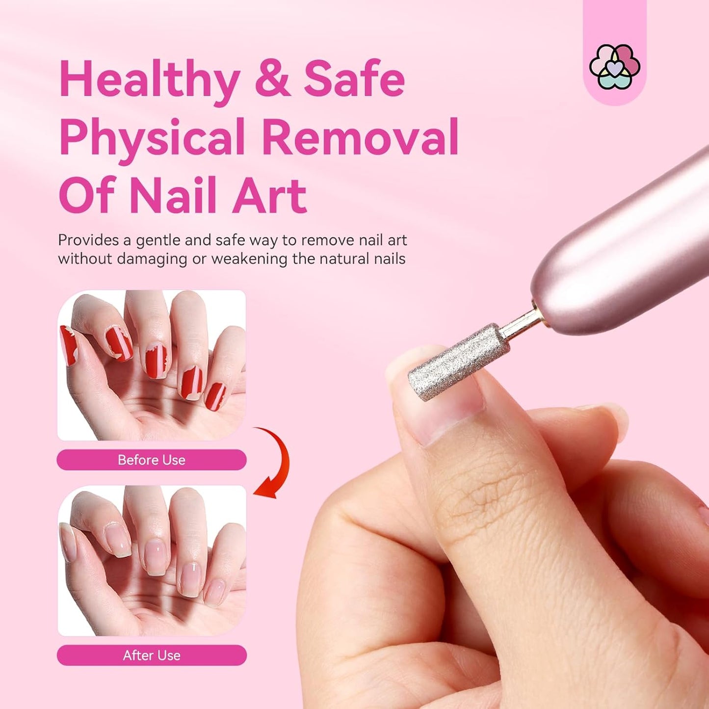 SAVILAND Electric Nail Drill: 2025 Electric Nail File Rose Efile Nail Drill Professional Manicure with 6PCS Nail Drill Bits Portable Nail File & Salon Use Manicure Pedicure at Home
