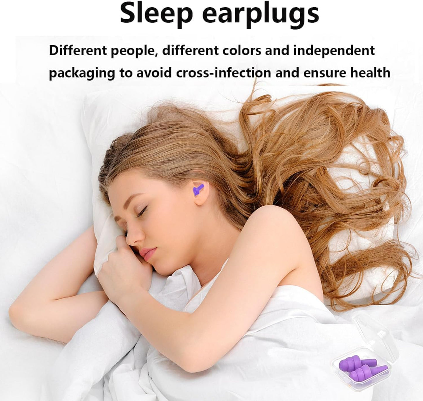 Earplugs for Sleeping Noise Cancelling, Reusable Ear Plugs– Super Soft, Silicone Ear Plug, for Sleeping 8 Pairs, Swimming, Snoring, Concerts, Work, Noisy Places (8 Colors)