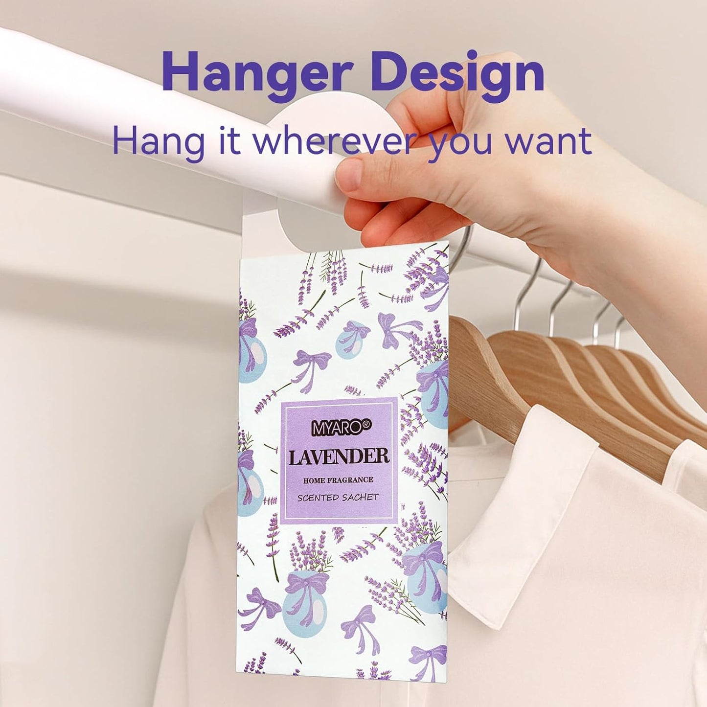 MYARO 12 Packs Lavender Large Scented Sachets for Drawer and Closet, Long-Lasting Hanging Sachet Bags Closet Deodorizer Scented Air Fresheners for Home for Lover