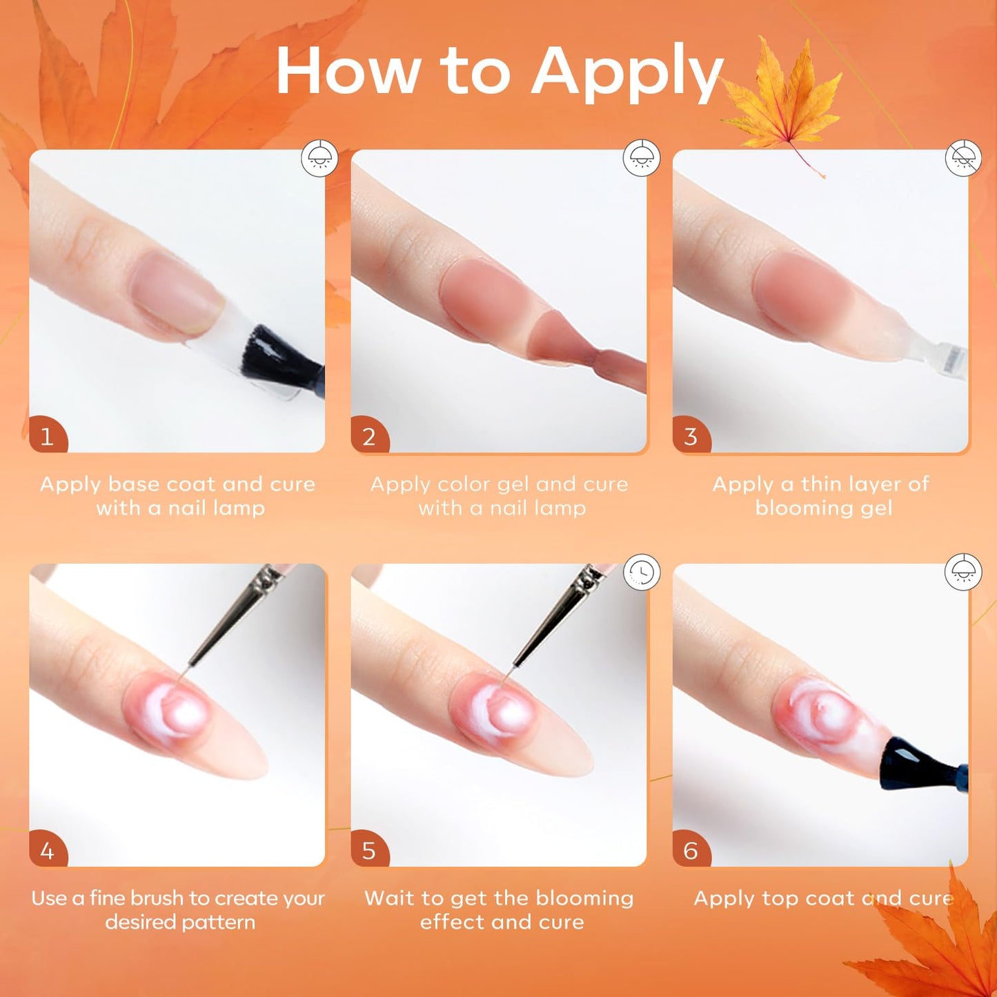 modelones Blooming Gel Nail Polish, 15 ml Clear Nail Art Accessories Stuff for Spreading Effects, Floral Print, Marble, Watercolor Design