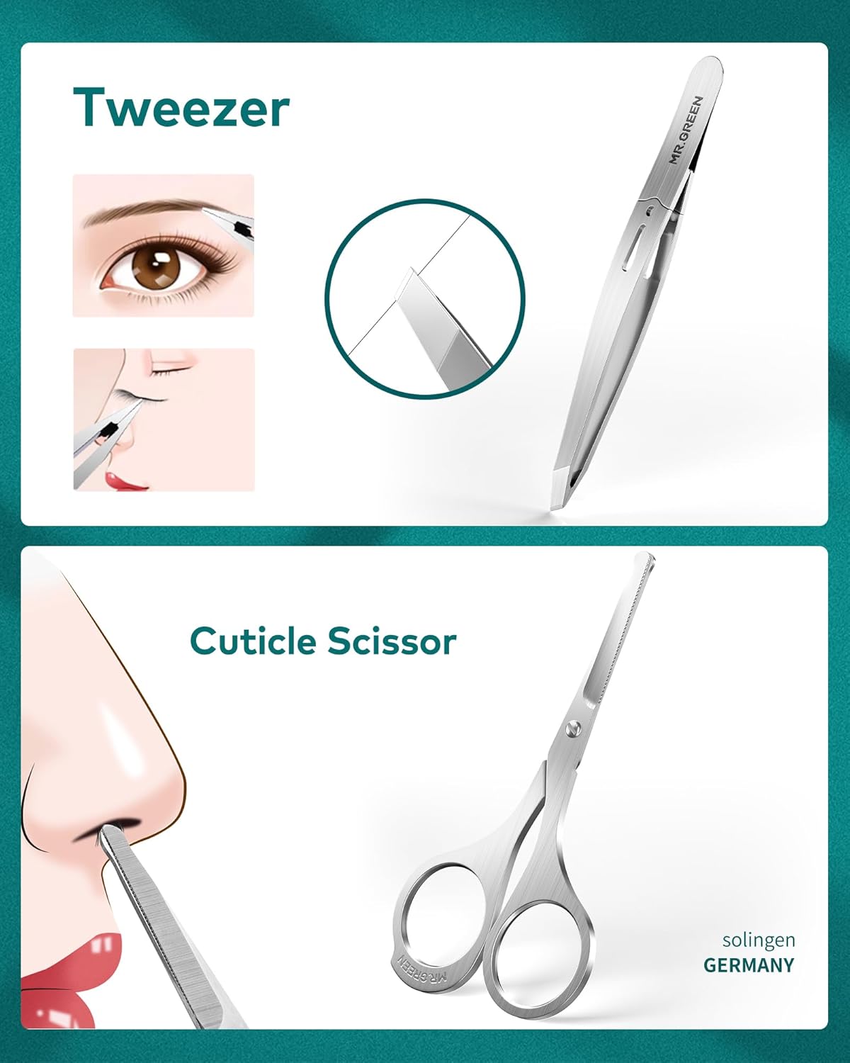 MR.GREEN Upgraded Manicure Set, German Stainless Nail Clippers Set w/Anti Splash Cather, Quality Fingernail& Toenail Clipper, Professional Nail Care Kit with Exquisite Leather Case for Men&Women