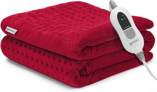 GENIANI Electric Throw - XL Heating Pad for Back Pain & Menstrual Pain Relief, Auto Shut Off, Machine Washable, Moist Heat Pad for Neck and Shoulder, Cramps Relief, Heat Patche Viva Magenta 12'‘×24’’