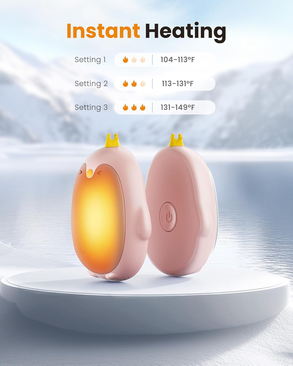 Gaiatop Magnetic Hand Warmers Rechargeable 2 Pack, 3 Settings Pocket-Sized Cute Penguin, Fast Hot Hands Reusable Portable Electric Heater for Camping Hunting Golf, Gifts for Women Men