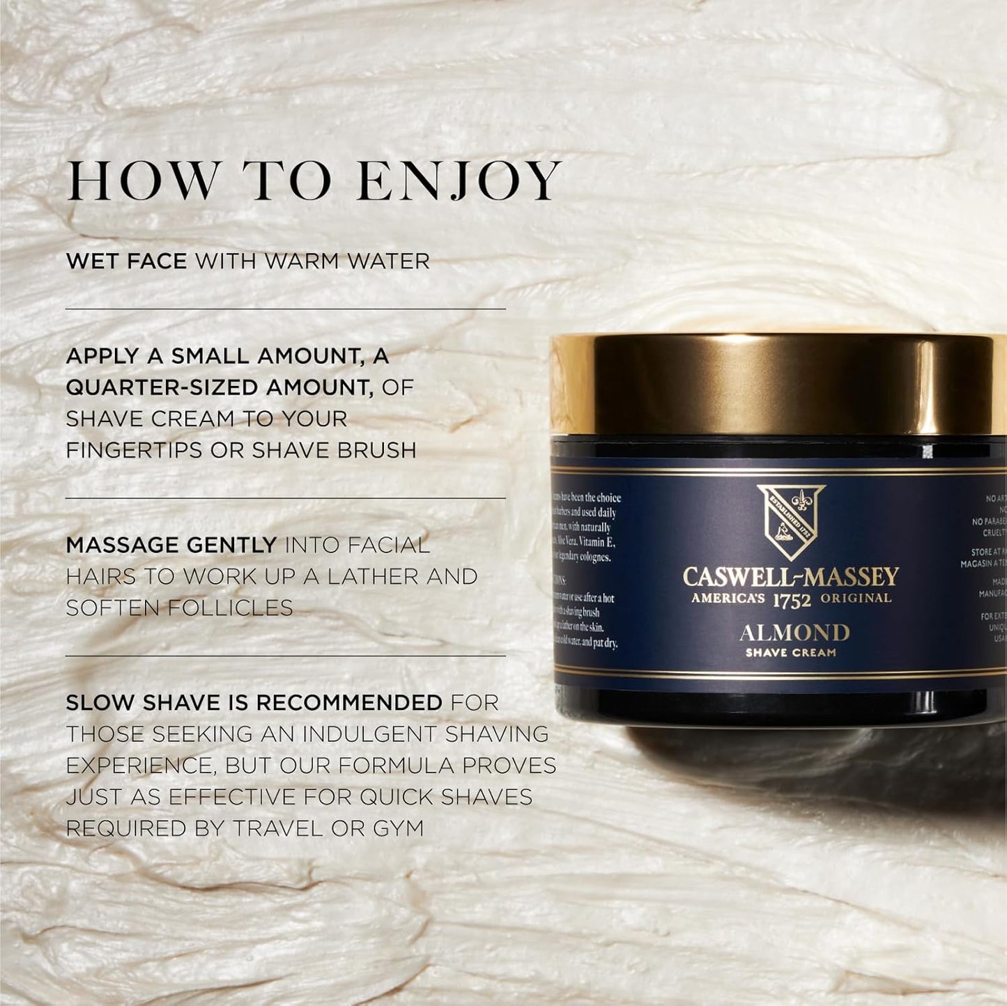 Caswell-Massey Heritage Woodgrain Sandalwood Shave Cream, Natural Men’s Shaving Cream for Smooth Beard Shaving, Soothing for Sensitive Skin, USA Made, 8 Fl Oz