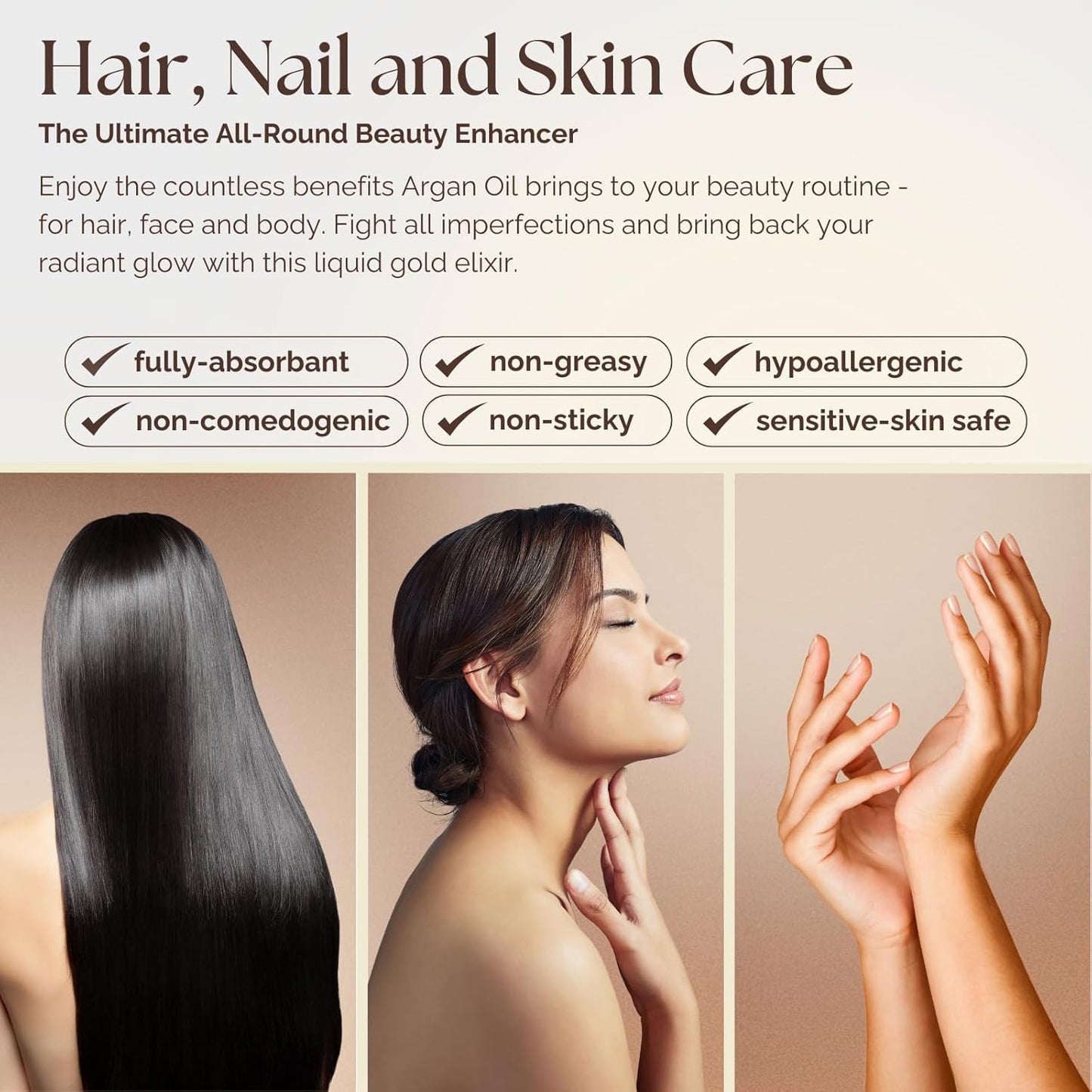 Essence of Argan 100% Pure Moroccan Organic Argan Oil - Natural EcoCert Oil that Nourishes and Conditions Your Skin, Hair and Nails (50ml/1.7oz)