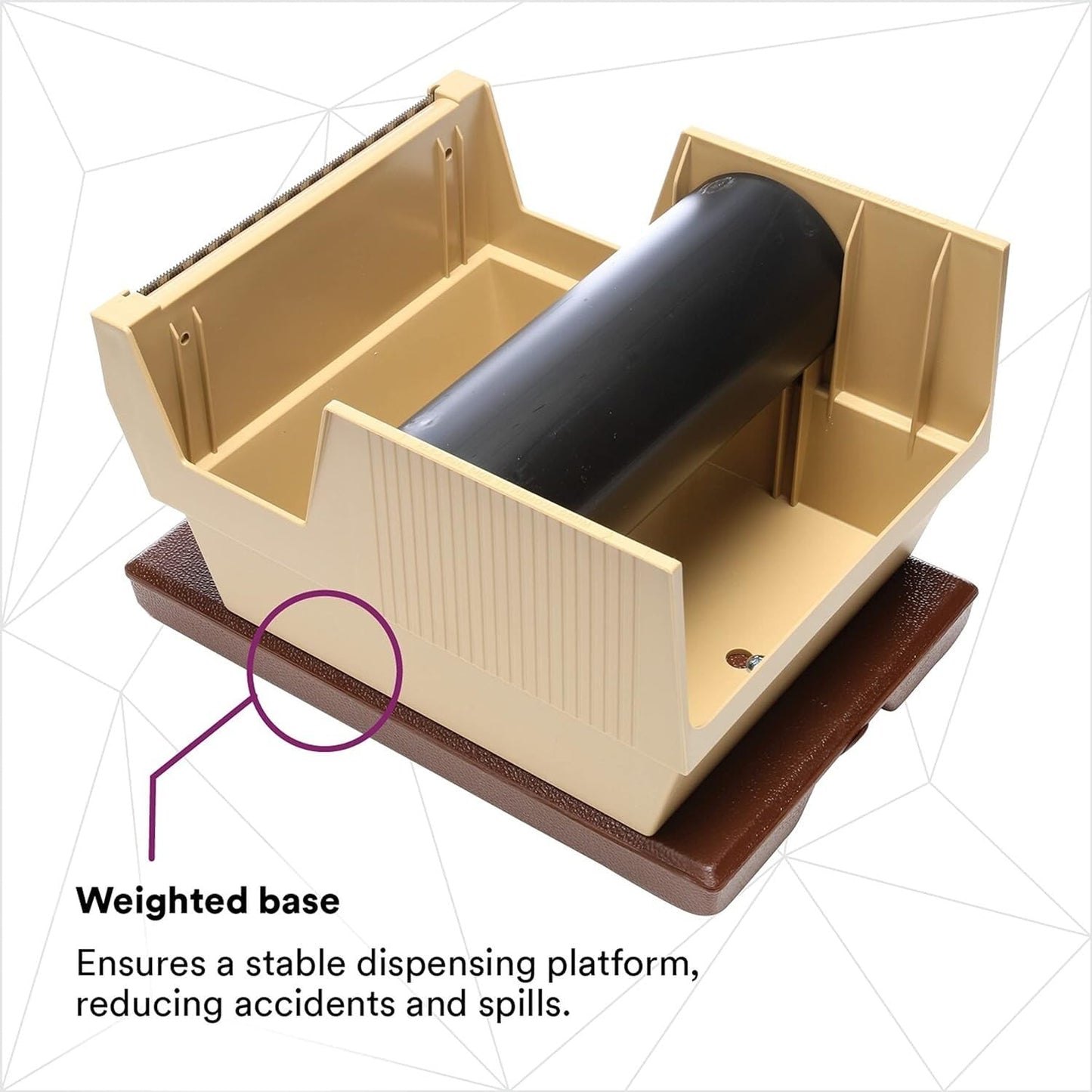 3M Scotch Mainline Dispenser P56W with Pull-n-Cut One-Hand Design, Weighted Base, Rubber Pads, 6 in, 1/case,Tan