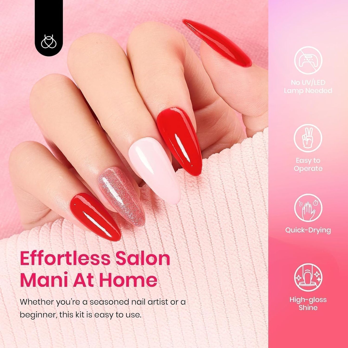 Beetles Dip Powder Nail Kit 36pcs 20 Colors Nude Hot Pink Red Glitter White Dip Nails Powder Starter Kit with Base Top Coat Activator Cuticle Oil Nail Set for Women Alluring Sweetie Collection