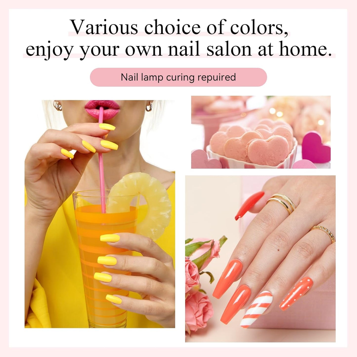 Phoenixy 30 PCS Gel Nail Polish 25 Colors Gel Nail Polish Set with Base Coat Glossy Matte and Glitter Top Coat Pink Red Green Starter Gift for Women - PCB9041