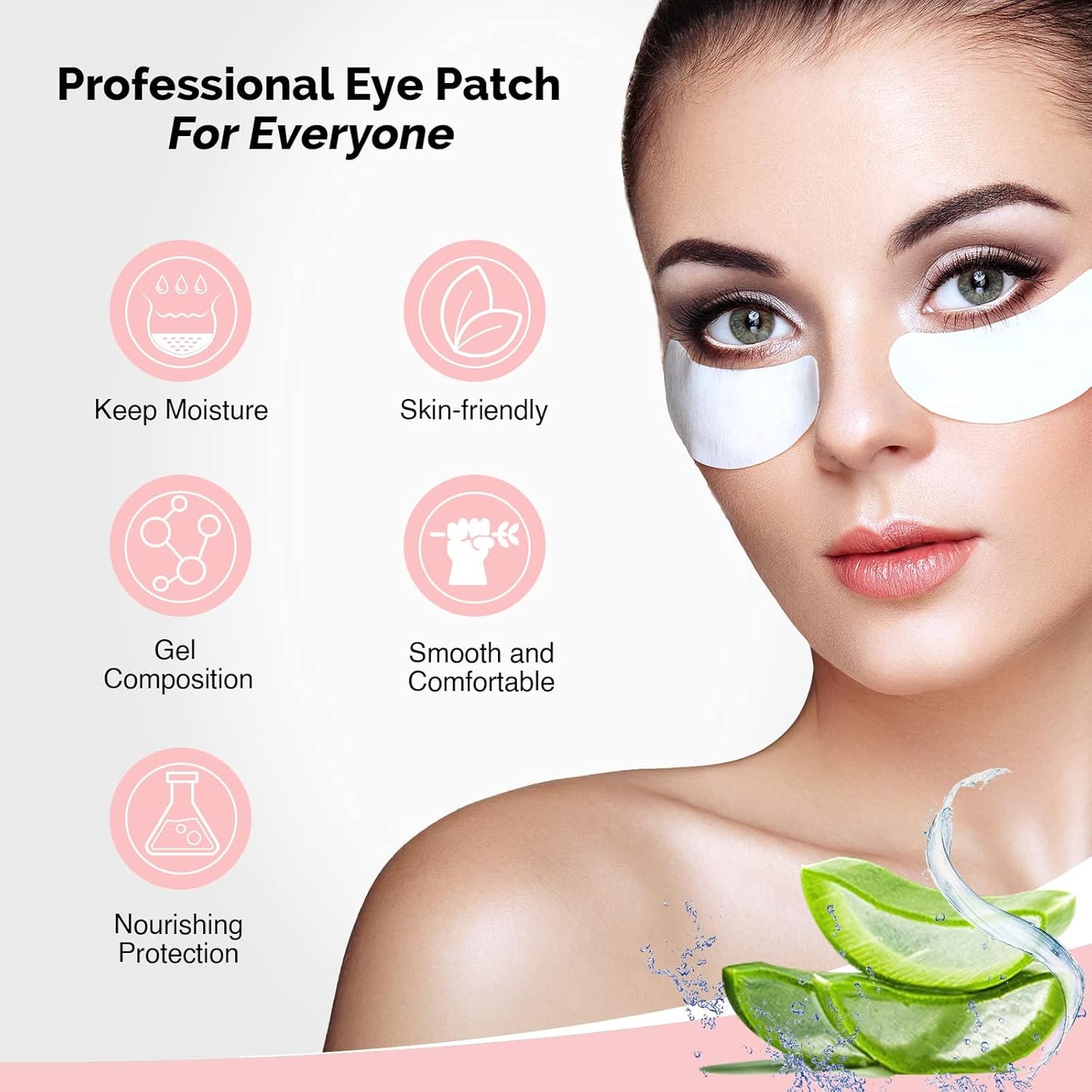 GreenLife 100% Naturel Eyelash Extension Under Eye Gel Pads patches kit Collagen with Aloe Vera Hydrogel Eye Patches set for Eyelash Extension Supplies Tools - 400 pairs
