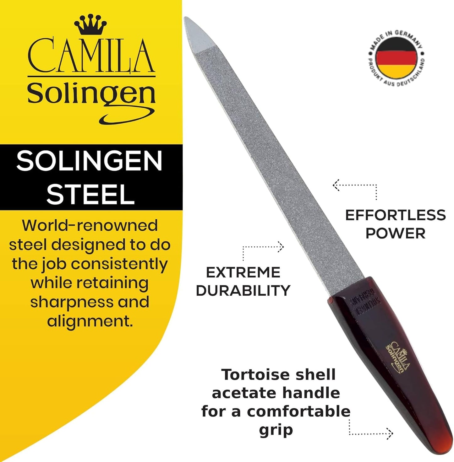 CS16 Sapphire Metal Nail File for Natural Nails Fingernail and Toenail Care, 3.5" Double Sided Coarse and Fine for Manicure and Pedicure