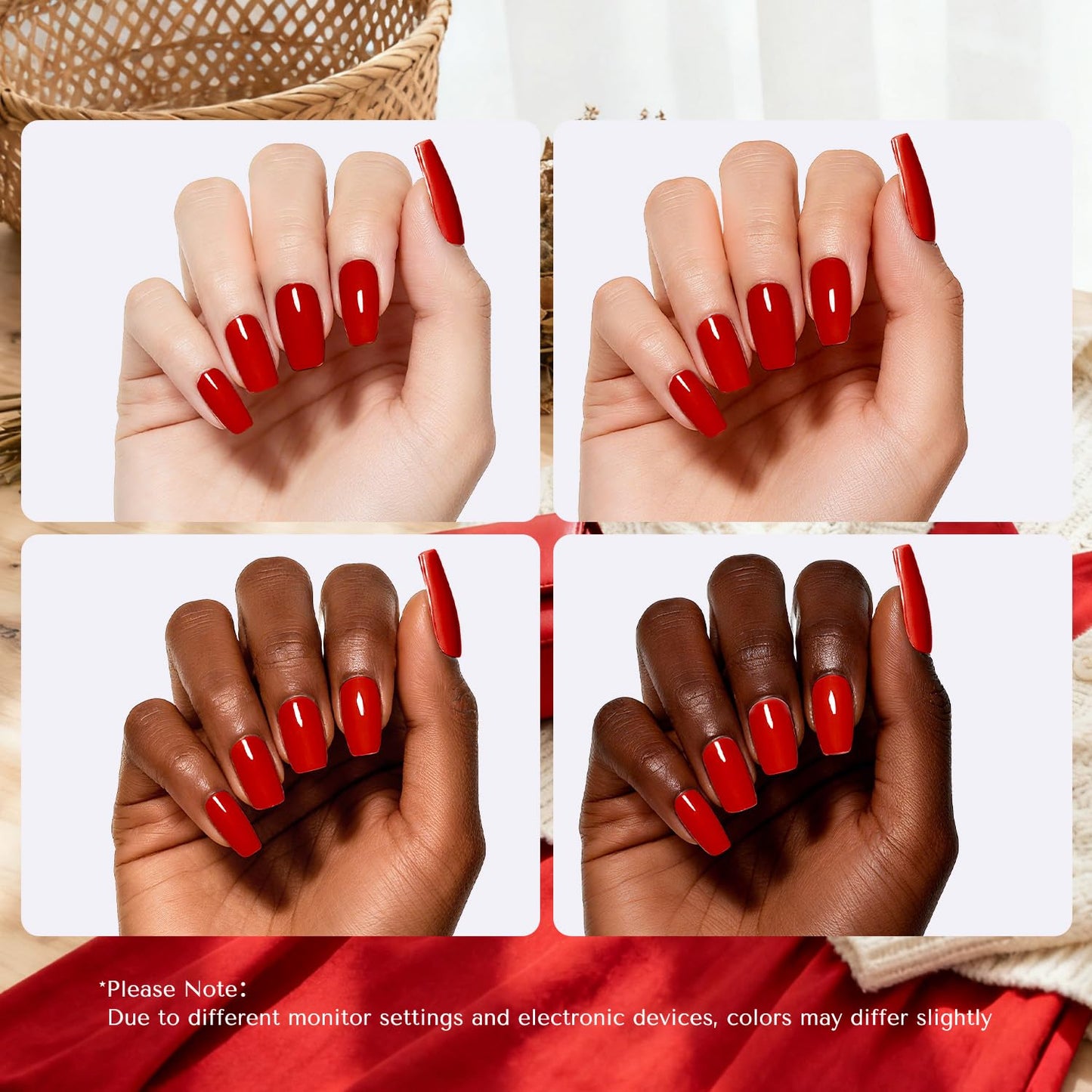 AZUREBEAUTY Red Nail Polish Burgundy Quick Dry Natural Infinite Shine Nail Lacquer Fingernail Polish Strengthening Treatment Kit Salon-Quality for Women 10ml