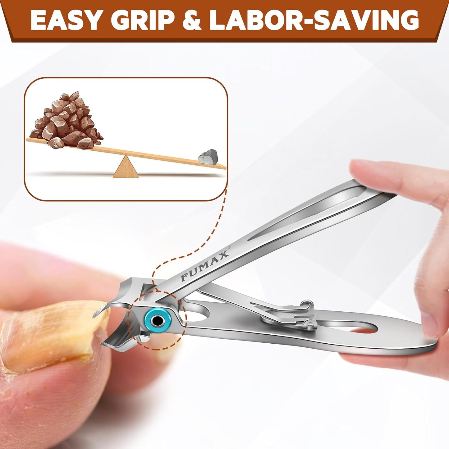 Toenail Clippers for Men Thick Toenails, Large Mens Toe Nail Clippers for Thick Nails for Seniors with Wide Opening, Heavy Duty Slanted Nail Clippers Fingernail Clipper with Long Handle Gifts for Men