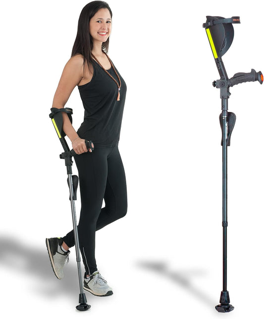 7G Ergonomic Crutch/High Performance Perfect Cane- Single Unit Ergobaum That Acts As a Extra Balance Strong Performance Walking Companion