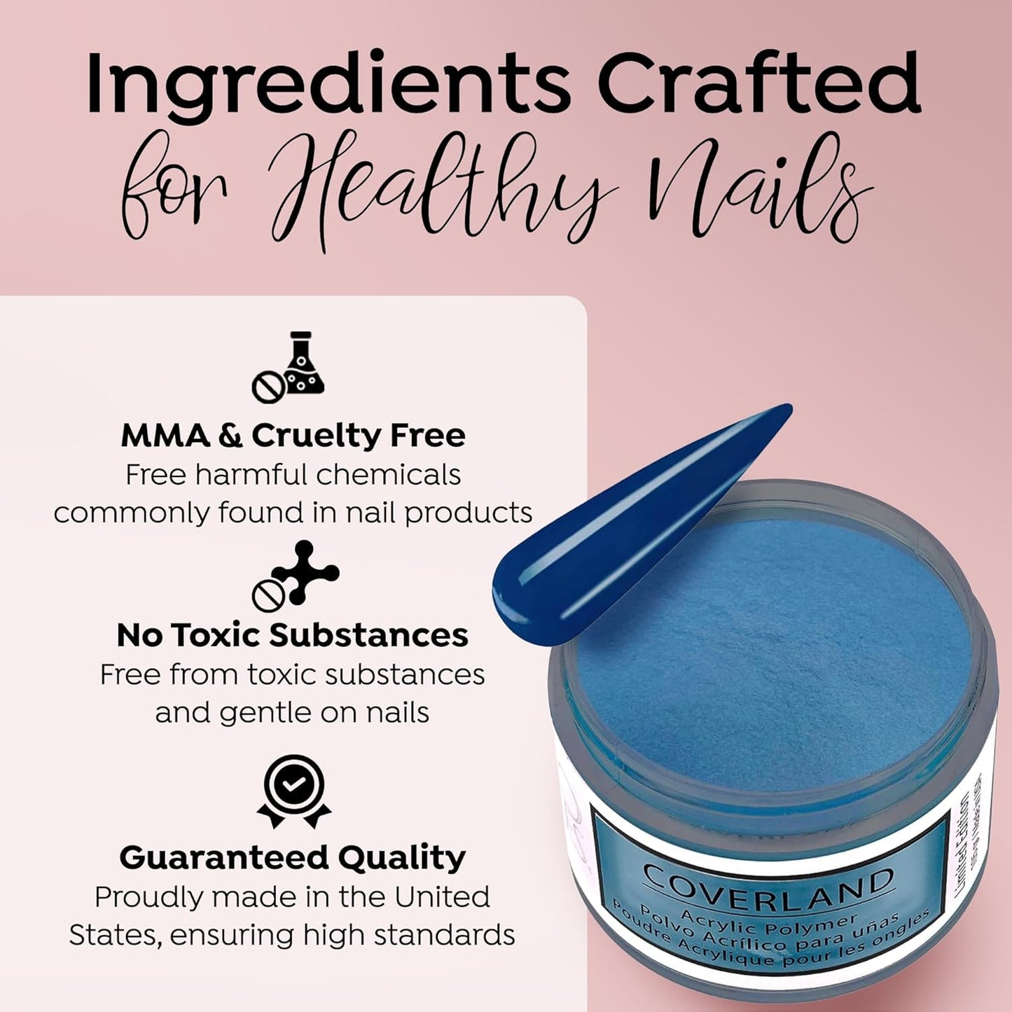 Tones Coverland Acrylic Nail Powder "Sweater Weather" - Limited Edition Acrylic Powder for Nail Design, Sculpting, and Masking Nail Bed Imperfections - Professional Acrylic Nail Supplies - (1.5 Oz)