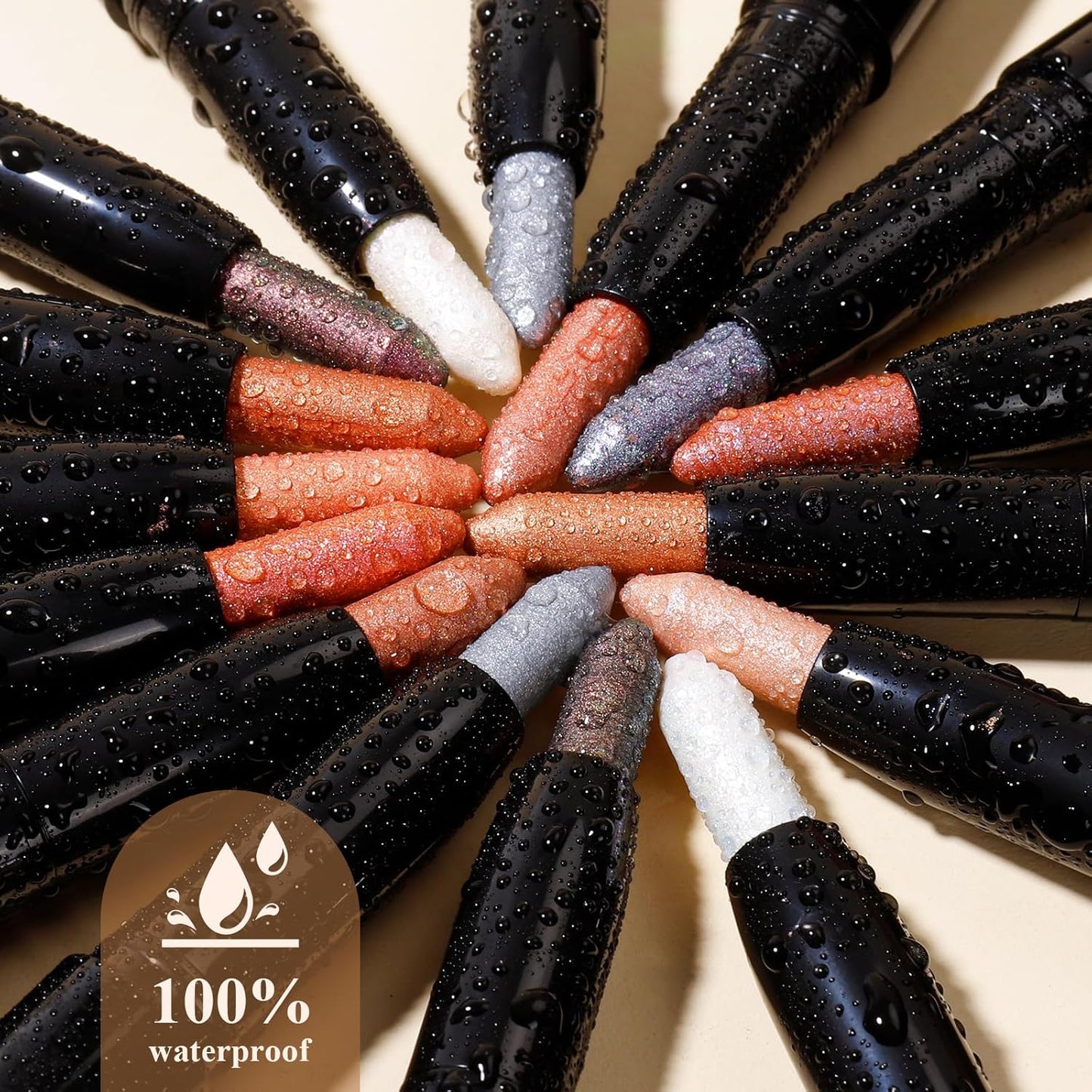 Cream Waterproof Hypoallergenic Eyeshadow Stick, longwear Metallic Glitter Matte Eye Shadow Pencil With Makeup Brush, Eye Brightener, 12 Pink Diamond Shimmer