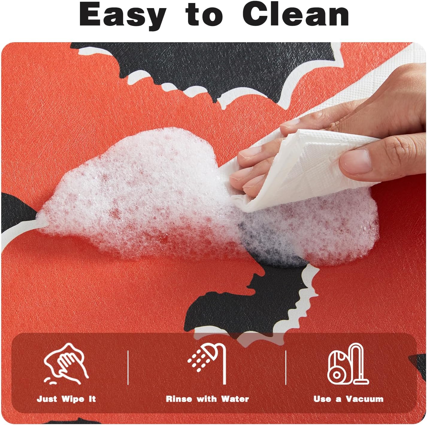 Halloween Bath Mat, Thin Halloween Bathroom Rug Non Slip Quick Dry Bat Bath Mat Fits Under Door Thin Floor Mat Halloween Decor, 24''x36'', Gothic Bats Orange