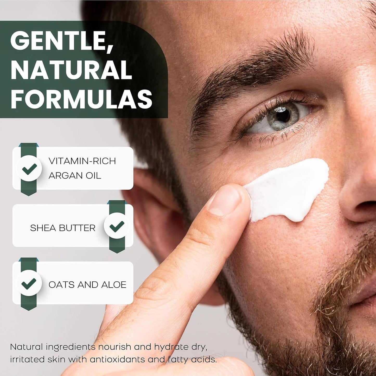 2-Pack Shaving Cream Set for Men - Includes 3oz 4-in1 Shaving Cream, Facial Cleanser, Beard Care, Face Moisturizer & 1oz 2-in1 Aftershave Balm & Moisturizer for Men - For All Skin Types