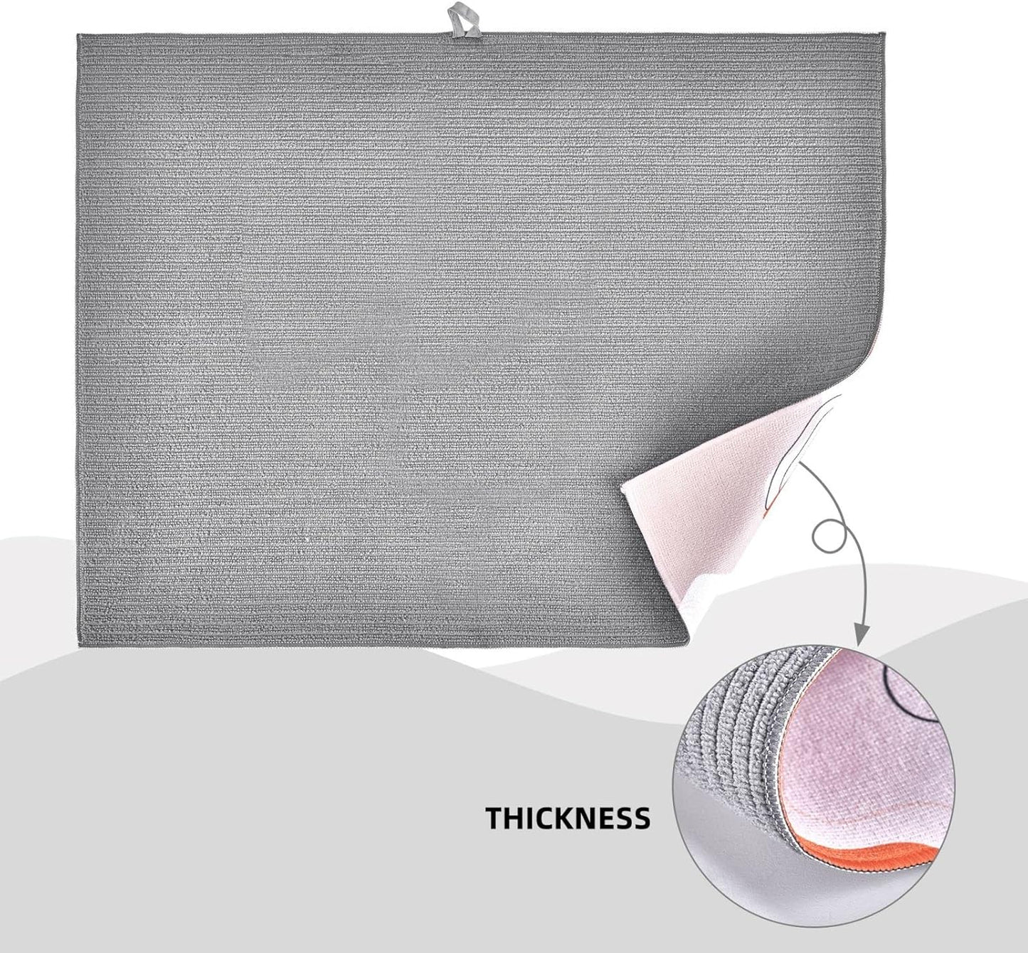 Forest Floral Mushroom Dish Drying Mat For Kitchen Counter Absorbent Large Kitchen Fast Dry Pad Reusable Washable Protector Rack Large Mat 18 X 24