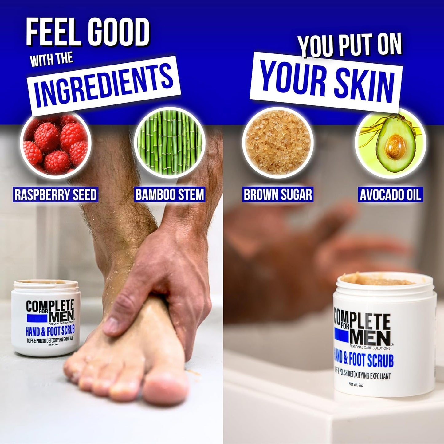 Hand and Foot Scrub: Exfoliating Feet, Hand Exfoliant, Sugar Scrub for Dry Skin, Moisturizing Rough Skin Remover, Ideal for Hands and Feet Care, Scrub for Men