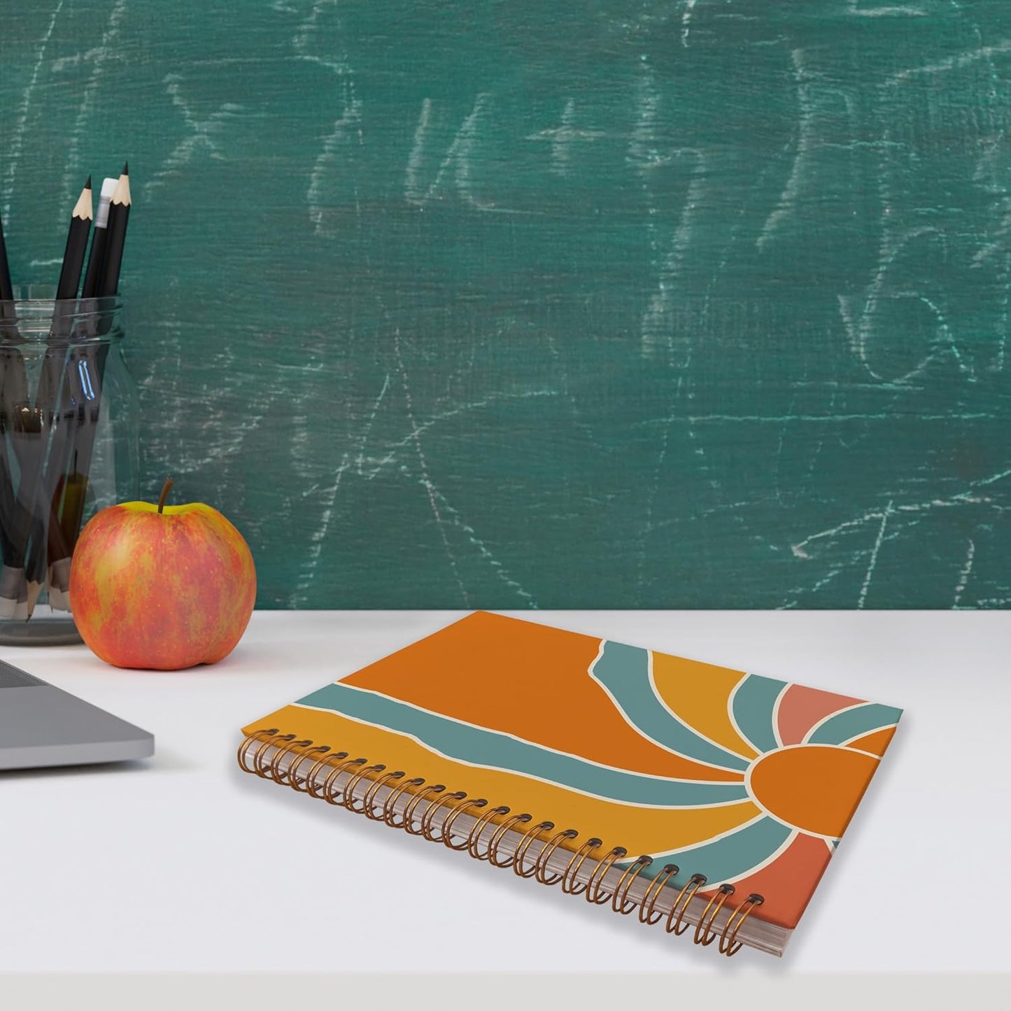 VNWEK Boho Notebook - Boho Journal, Boho Gifts for Women, Boho Office Supplies, Groovy Boho Sun Sunshine Spiral Notebook 5.5x8.3,Writing Notebooks