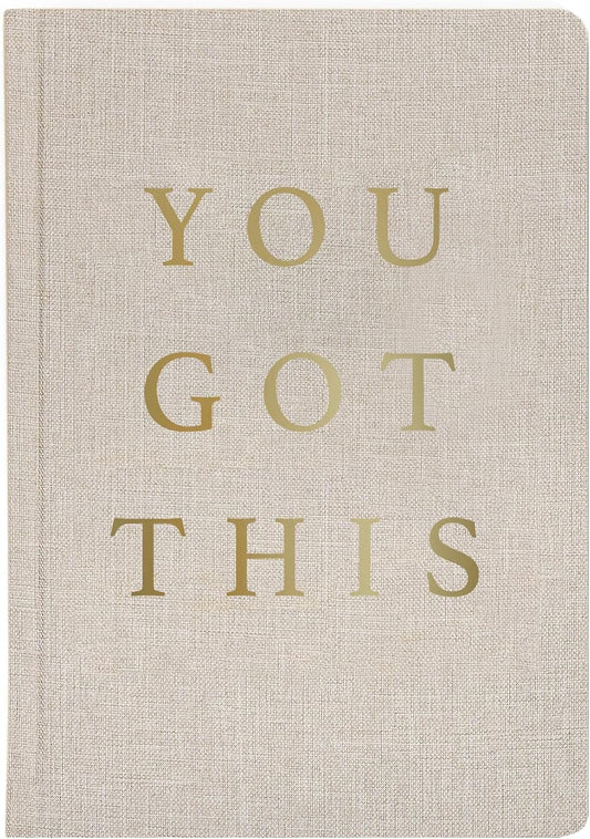 Sweet Water Decor Cute Motivational Lined Composition Notebook for Women, 100 Ruled Pages for Writing, Diary with Fabric Inspirational Cover (You Got This)