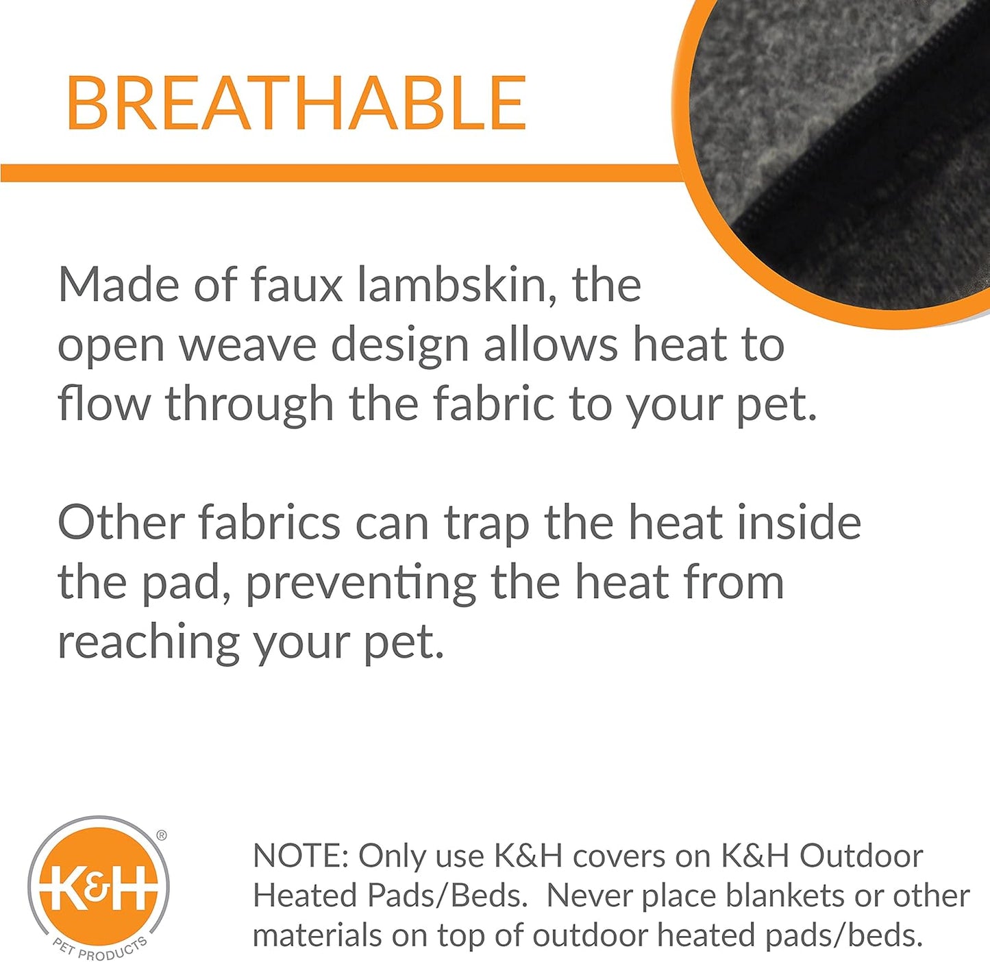 K&H Pet Products Lectro-Kennel Outdoor Heated Pad Deluxe Cover, Fits K&H Lectro-Kennel Medium Pads (Heated Pads Sold Separately), Machine Washable Zippered Soft Fleece Cover - 22.5 X 16.5in Gray