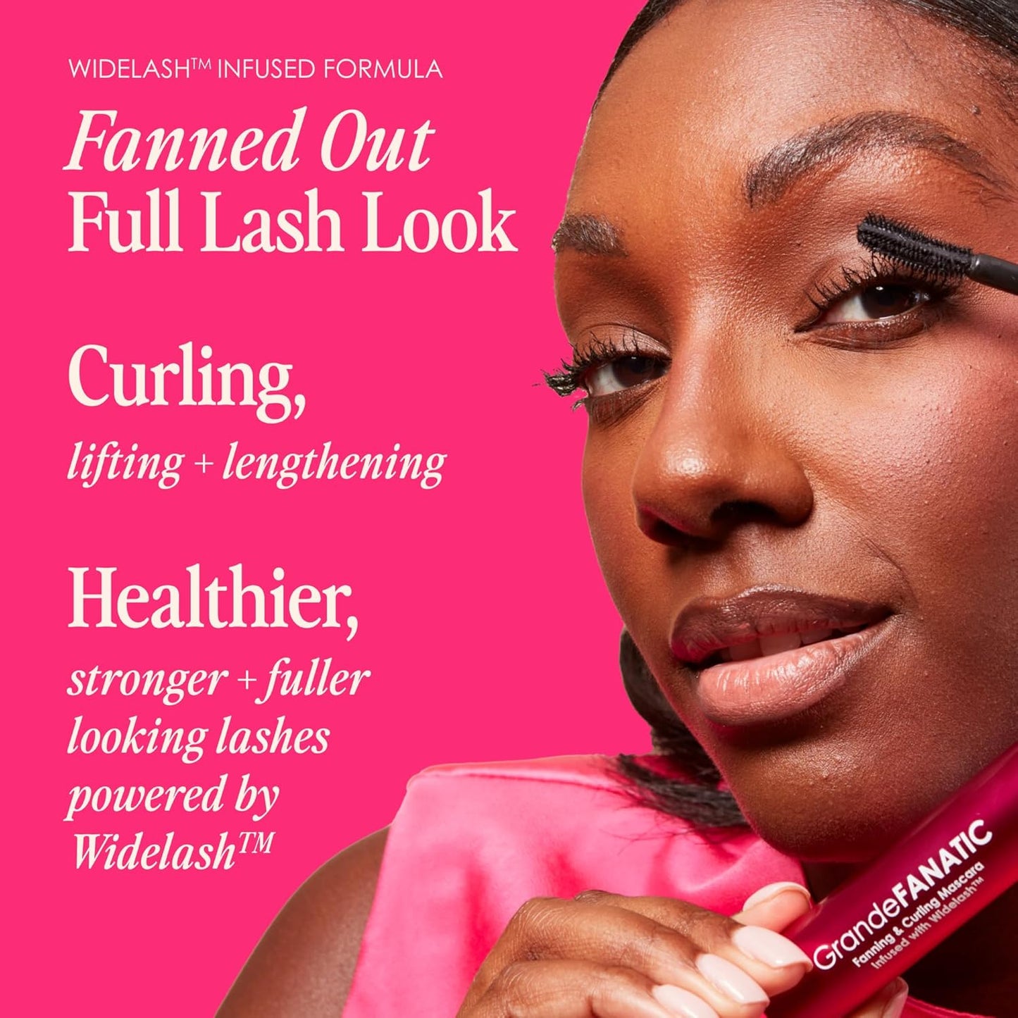 Grande Cosmetics GrandeFANATIC Fanning & Curling Mascara with Conditioning Peptides - for Longer-Looking, Lifted Lashes - Black (0.37 oz)