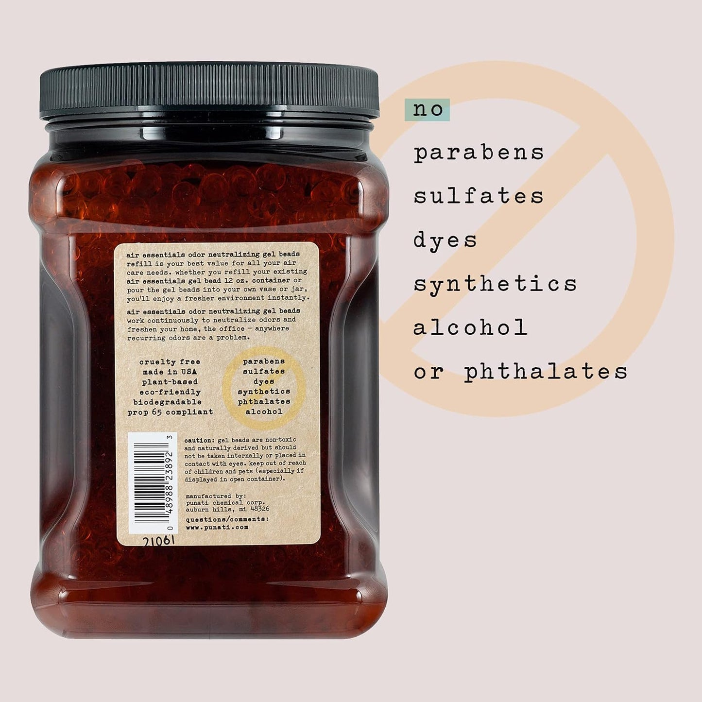 Air Essentials Air Freshener & Odor Neutralizer Gel Bead 48 oz Refill – Odor Eliminator - Made with Pure Essential Oils – Lemon Burst Scent