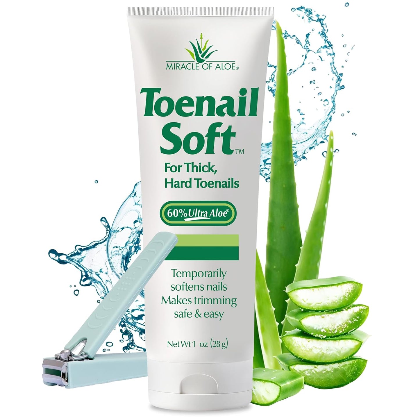Toenail Softener for Thick Hard Toenails - Safe for Seniors & All Ages - Fast-Acting Toenail Softening Cream - Ingrown Toenail Treatment - Non Greasy Nail Cream Formulated with Natural Aloe Vera, 1 oz
