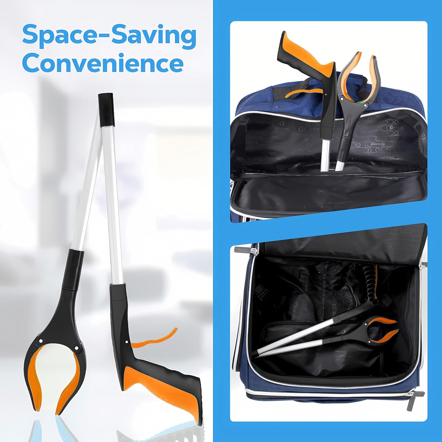 Grabber Reacher Tool - 32” Extra Long Foldable Gripper and Reaching Tool - Heavy Duty Pick Up Stick Grabbers for Seniors, Trash, Surgery Recovery Must Haves Gifts (Orange)