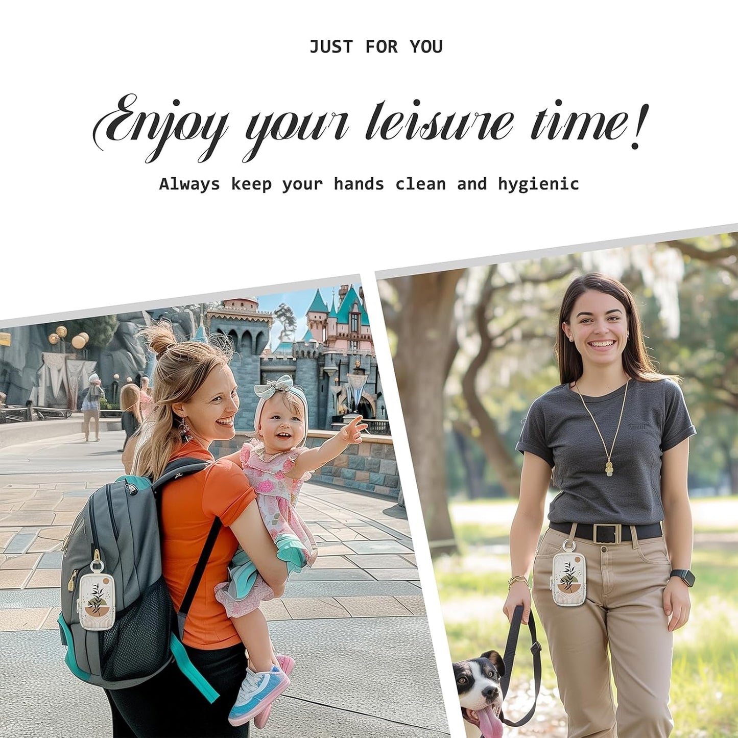 Cute Boho Hand Sanitizer Spray Case, Hand Sanitizer Holder Zippered Pouch, Fashion Accessory with Snap Hook for Glow Mist and Power Mist 1FL OZ