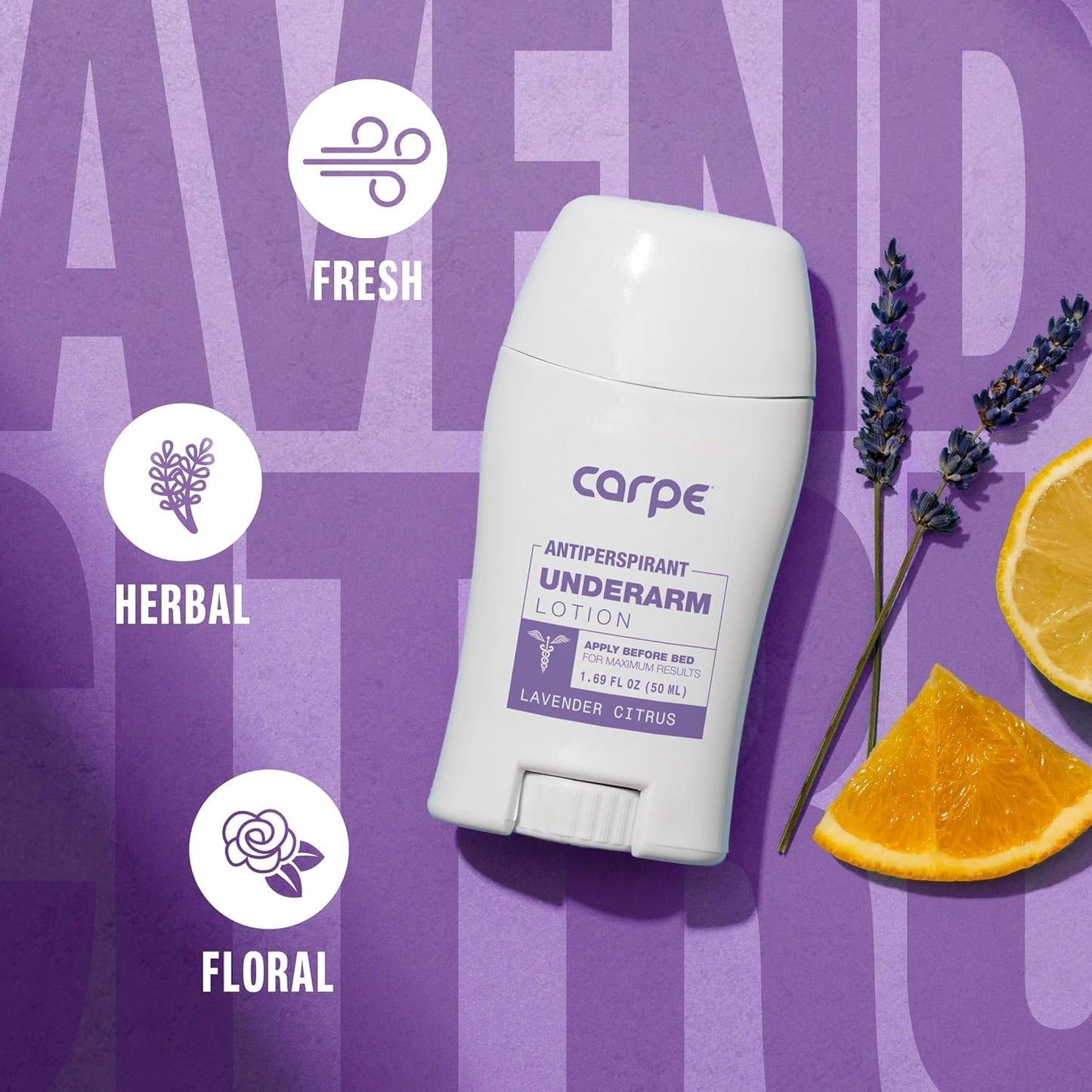 Carpe Underarm Antiperspirant Deodorant Advanced Sweat & Odor Protection Formula - Deodorant for Women & Men - Helps to Combat Excessive Sweating with Odor Control - Lavender Citrus (Pack of 2)