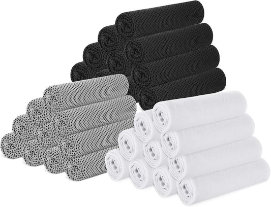 Hosuly 30 Pack Cooling Towels, 40"x12" Ice Breathable Soft Chilly Sweat Rag Microfiber Workout Rags for Gym Cooling Towels for Neck and Face for Yoga Golf Sport Running