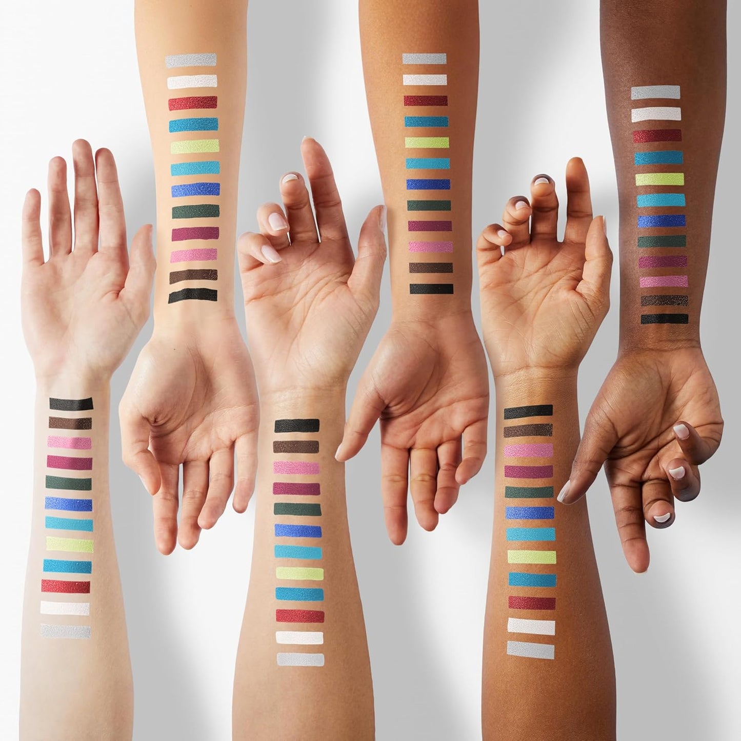 evpct 12Pcs Green Blue White Black Brown Purple Color Gel Glitter Eyeliner Pencils Set for Women Waterline Waterproof Smudge Proof lapiz de ojos delineador de ojos contra el agua Eye Liner Makeup 1-5