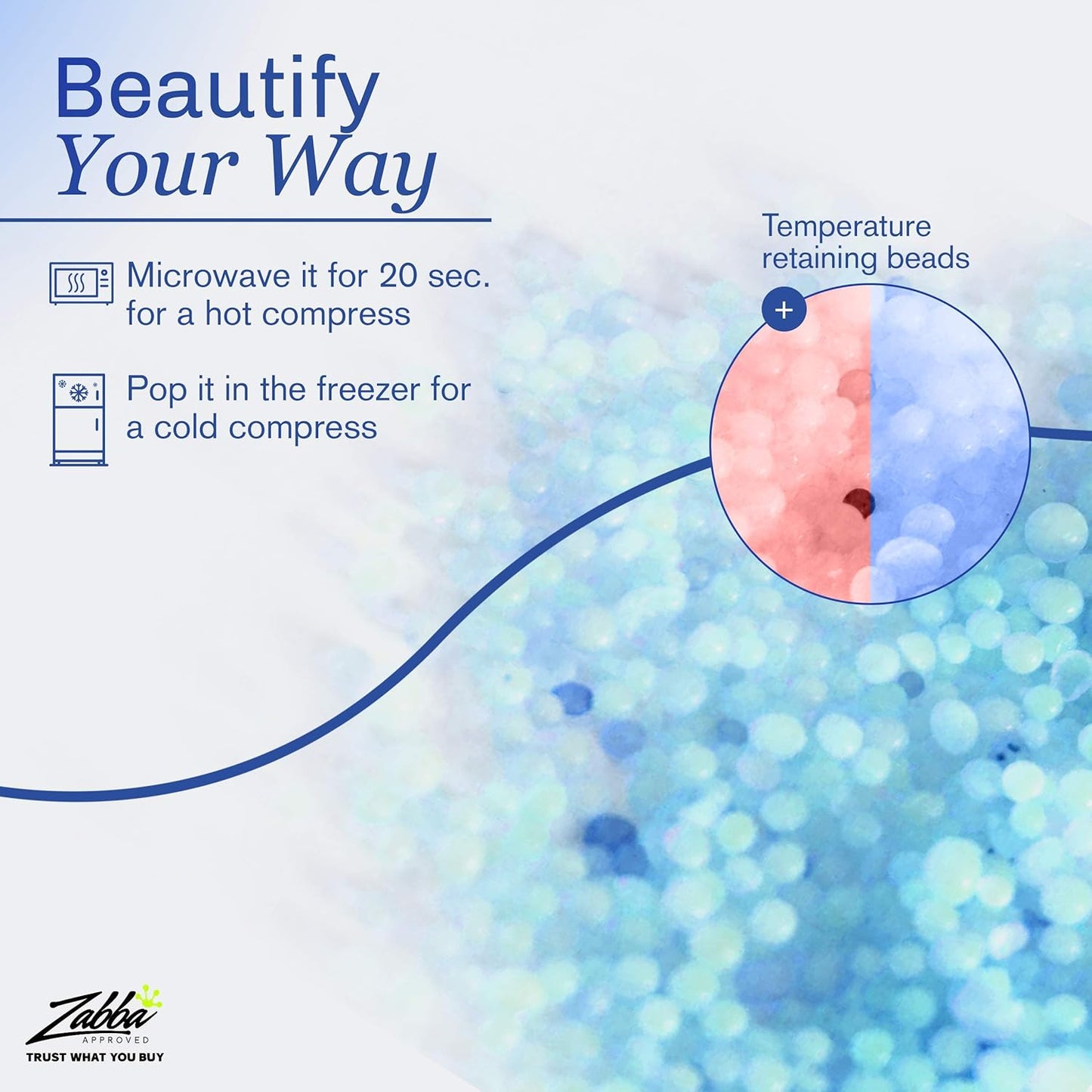 Facial Mask Get Rid of Puffy Eyes Migraine Relief, Sleeping, Travel Therapeutic Hot Cold Compress Pack Gel Beads, Spa Therapy Wrap for Sinus Face Puffiness Headaches Gel Mask