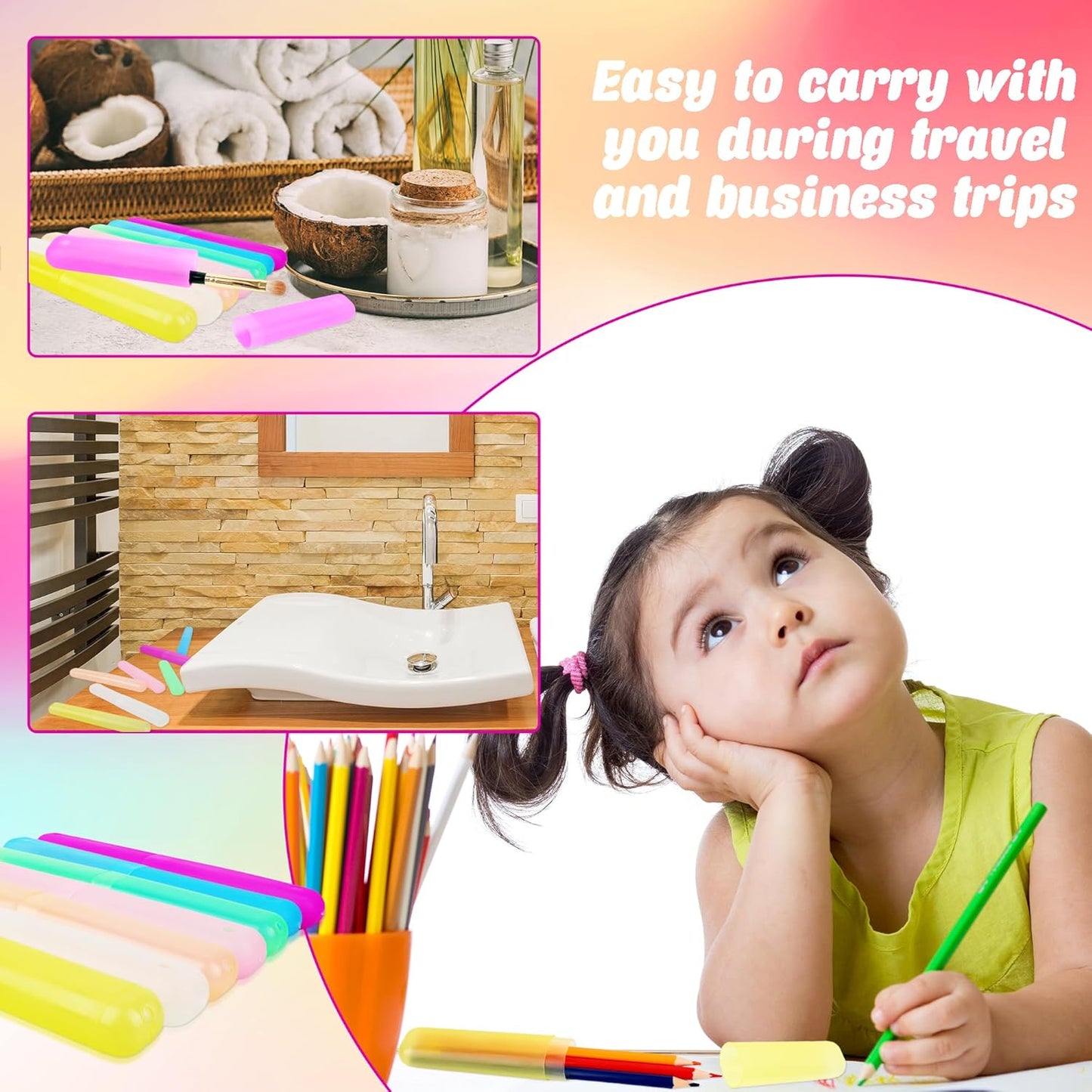 140 Pieces Plastic Toothbrush Case Travel Toothbrush Holders Portable Dust-proof Toothbrush Cases for Travel Bathroom Indoor Outdoor Travel Trip Camping School