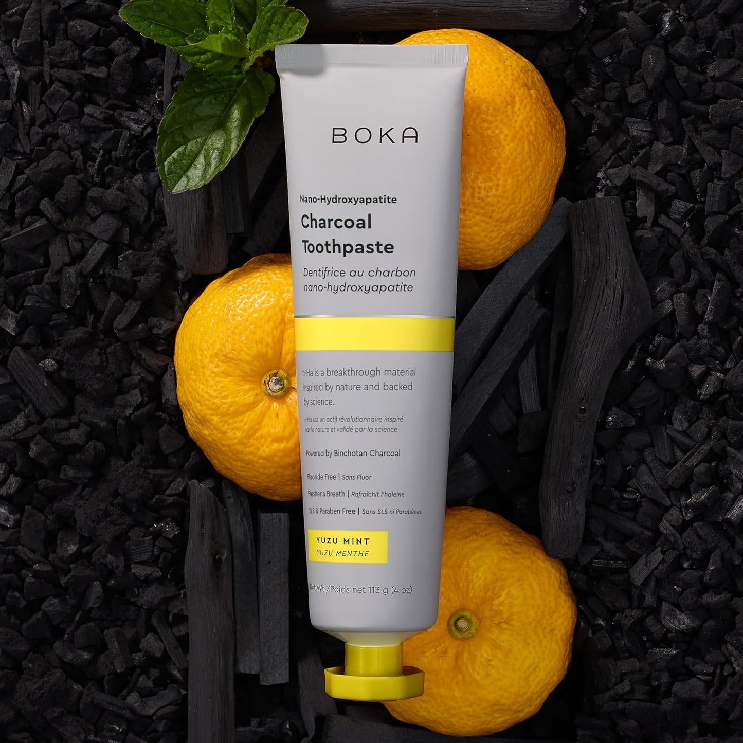 Boka Fluoride Free Toothpaste, Nano Hydroxyapatite Toothpaste, Appropriate for Sensitive Teeth - for Adult, Kids Oral Care - Yuzu Mint Flavor, 4 Fl Oz 3Pk US Manufactured