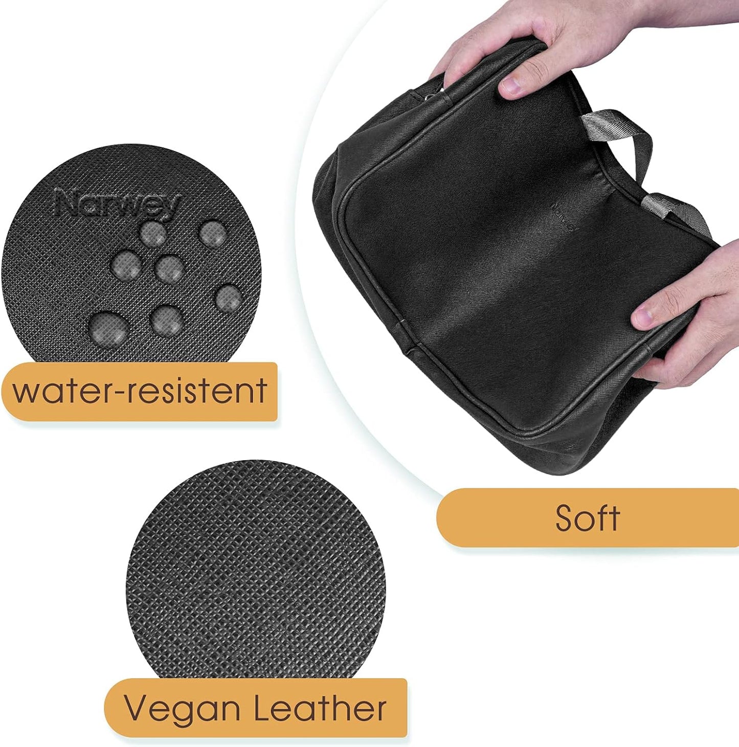 Full Size Toiletry Bag Women Large Cosmetic Bag Travel Makeup Bag Organizer Medicine Bag for Toiletries Essentials Accessories (Large, Black)