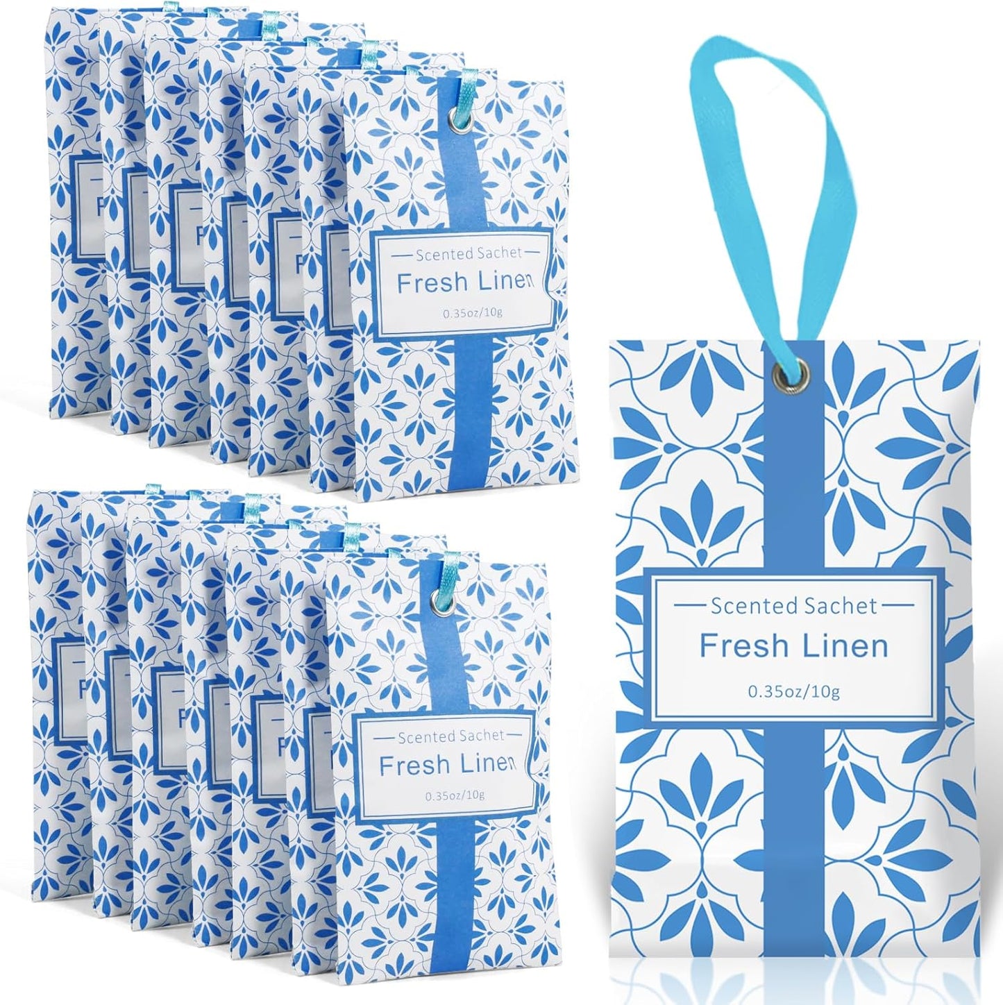 SCENTORINI Linen Scented Sachets for Drawers and Closets, 14 Packs, Long-Lasting Sachets Bags Wardrobe Freshener, for Drawers, Closets, Cars