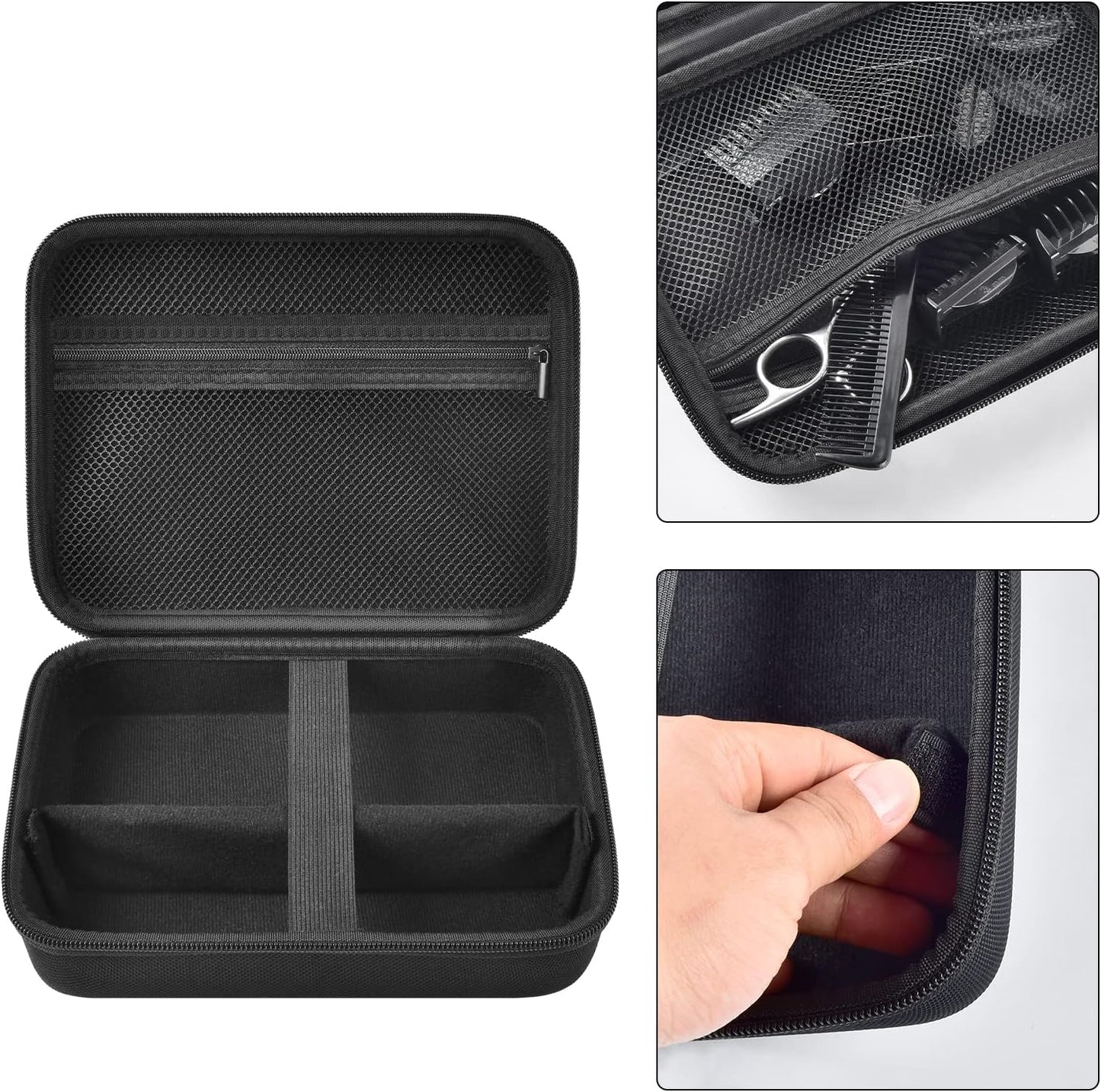 Case for Hatteker/for oneisall/for Ufre/for Limural Hair Clipper, Beard Trimmer Organizer Box for Men Hair Cordless Precision Shaver, with Inner Net Bag for Grooming Kit - Large(Case Only)