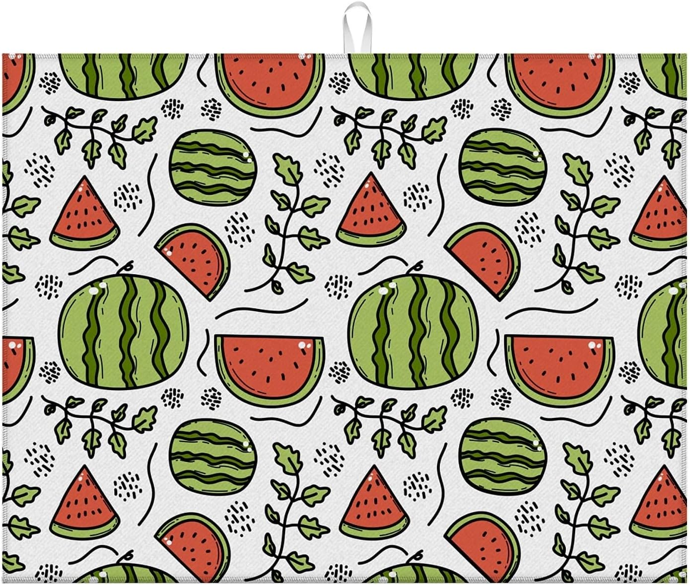 Dish Drying Mat For Kitchen Counter, Cute Watermelon Microfiber Absorbent Dish Drainer Rack Pad Reusable Large 18x24in Drying Mat