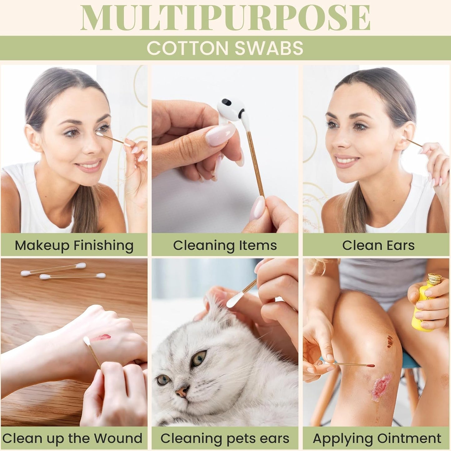 Natural Bamboo Cotton Swabs for Ears – 500 Pack – Qtips with Carbonized Bamboo for Durability – Eco-Friendly, Biodegradable & Vegan – 100% Cotton Ear Swabs for Makeup (Drawer Box)