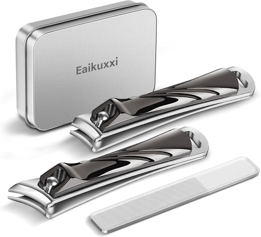 Nail Clipper Set, Premium Sharp Toenail Clippers & Fingernail Clipper, Nail Cutter, Nail Clippers for Adult Men Women Seniors, Black