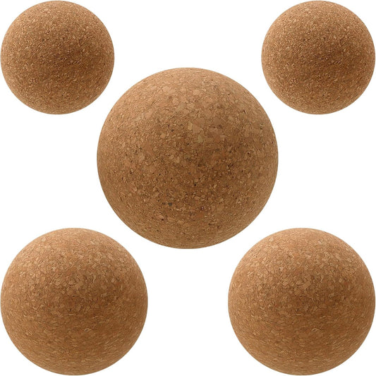 5 PCS Cork Massage Ball, Cork Therapy Ball Wooden, Cork Ball for Muscle Massage, Myofascial Release