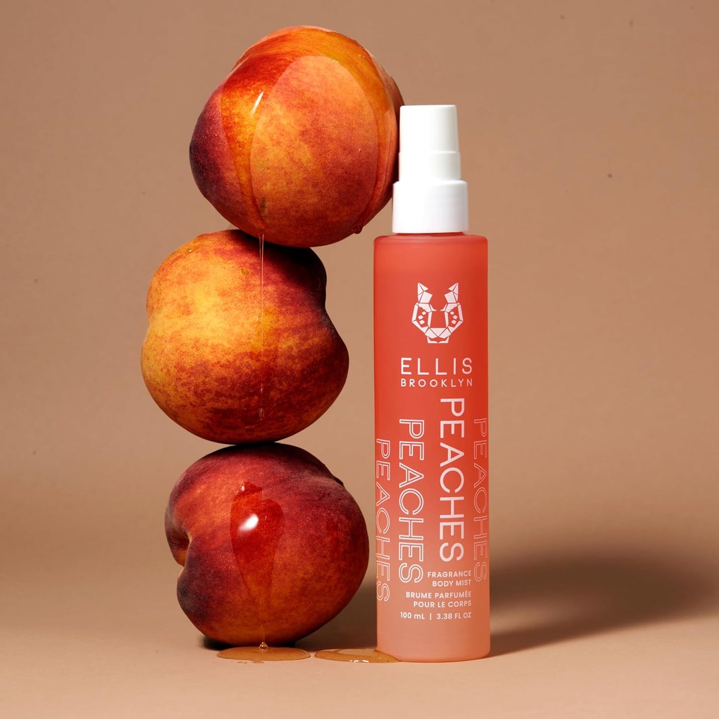 Ellis Brooklyn PEACHES Hair And Body Fragrance Mist - Fruity Floral Perfume Mist For Women with Sweet Peach, Rosebud, & Sandalwood, Vegan Perfume, Made In The USA, 50ml 1.7 Fl Oz